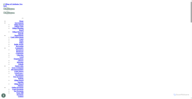 Security scan screenshot of https://villageofcaledoniany.gov/