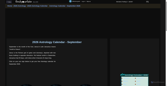 Security scan screenshot of https://www.findyourfate.com/calendar/2026/september/sep2026-home.html