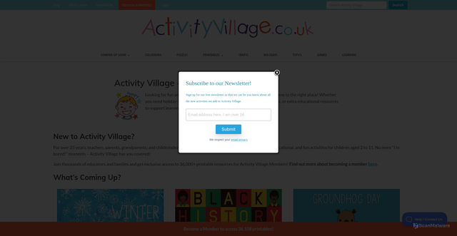 Security scan screenshot of https://activityvillage.co.uk