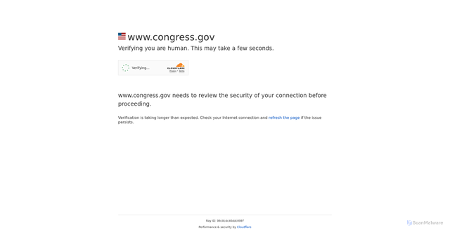 Security scan screenshot of https://www.congress.gov/