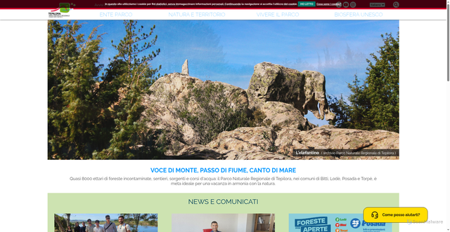 Security scan screenshot of https://www.parcoditepilora.it