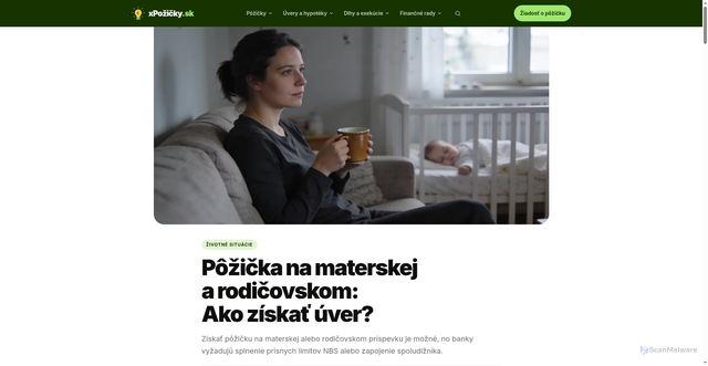 Security scan screenshot of https://xpozicky-sk.pages.dev/pozicka-na-materskej-a-rodicovskom-prispevku/