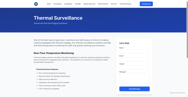 Security scan screenshot of https://tgsecuritygroup.pages.dev/thermal/