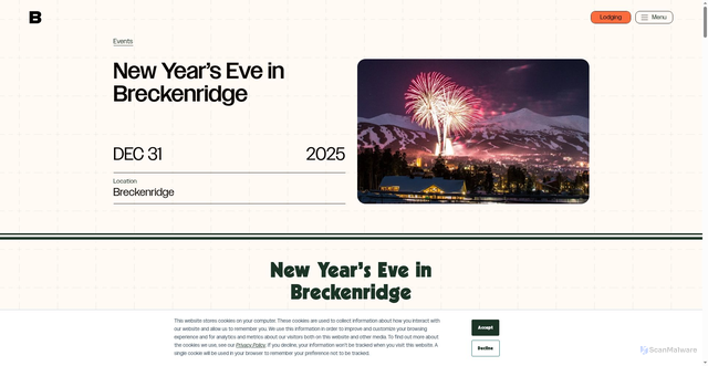 Security scan screenshot of https://gobreck.com/event/new-years-eve-in-breckenridge/