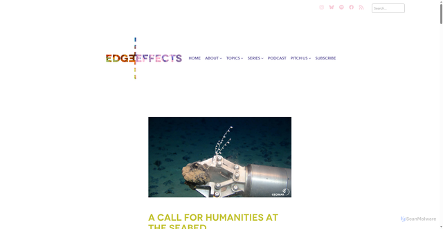 Security scan screenshot of https://edgeeffects.net/seabed-humanities/