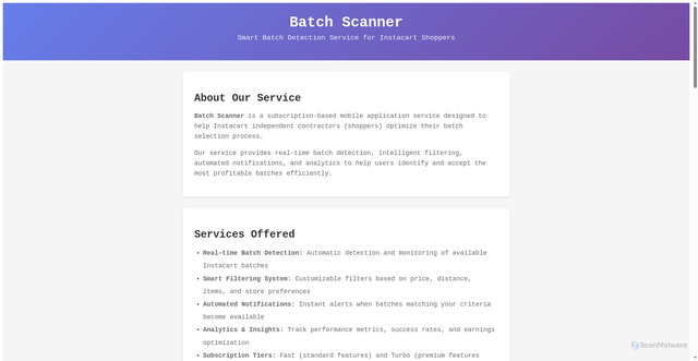 Security scan screenshot of https://batchscanner.com/