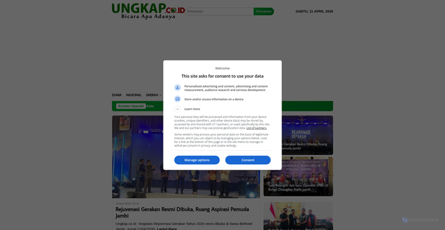 Security scan screenshot of https://ungkap.co.id