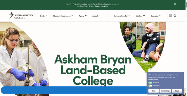 Security scan screenshot of http://www.askham-bryan.ac.uk