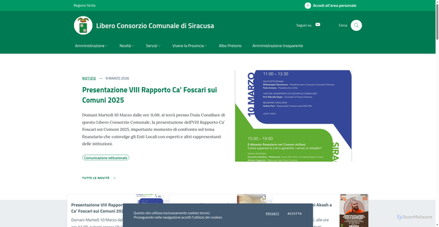 Security scan screenshot of https://www.provincia.siracusa.it/portal/