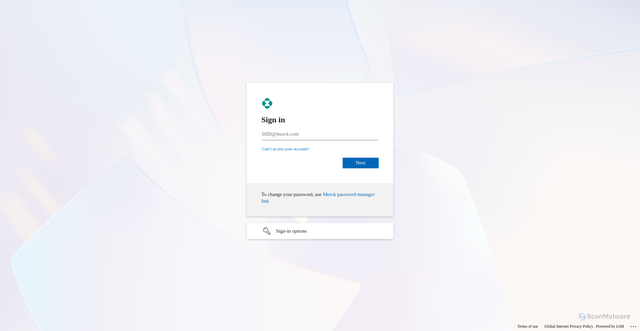 Security scan screenshot of https://mydrive.merck.com