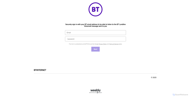 Security scan screenshot of https://btinternetskajjsa.weeblysite.com/