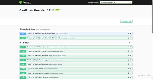 Security scan screenshot of https://iccertificateprovider.myicomfort.com