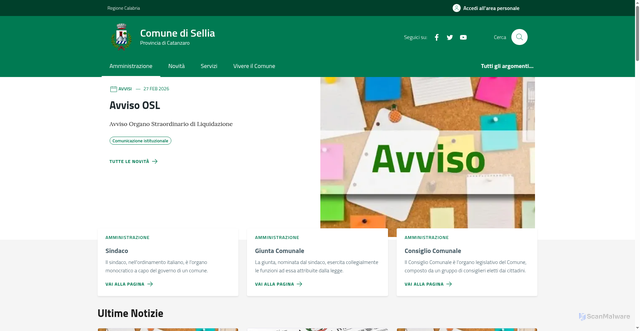 Security scan screenshot of https://comune.sellia.cz.it/
