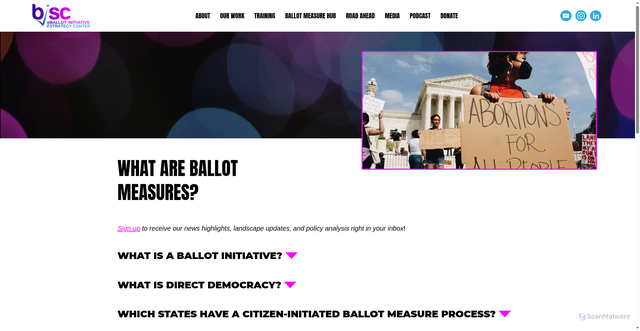 Security scan screenshot of https://ballot.org/what-are-ballot-measures/