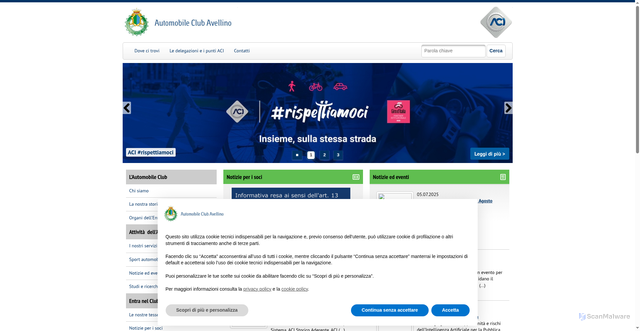 Security scan screenshot of https://avellino.aci.it/