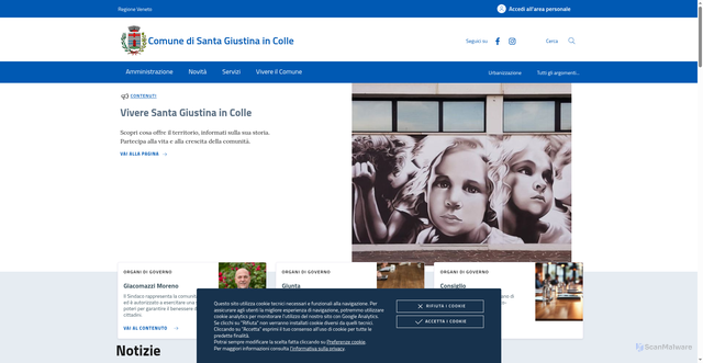 Security scan screenshot of https://www.comune.santa-giustina-in-colle.pd.it/