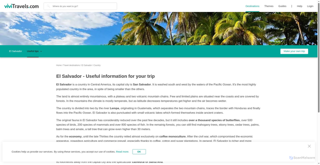 Security scan screenshot of https://vivitravels.com/en/discover-el-salvador/country-info