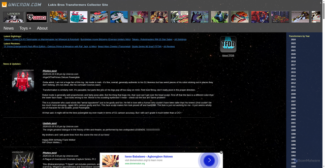 Security scan screenshot of https://unicron.us