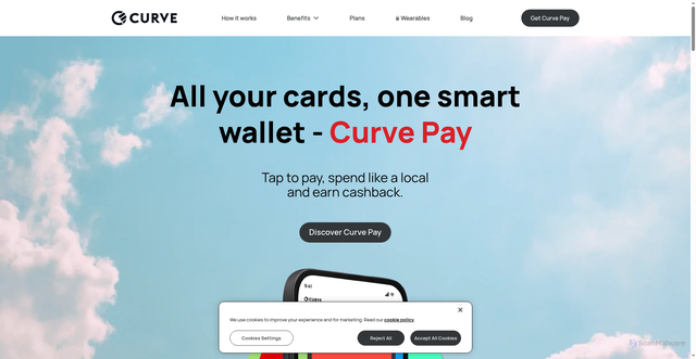 Security scan screenshot of https://curve.app