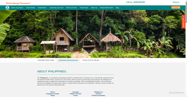 Security scan screenshot of https://travelauthenticasia.com/philippines-destinations/about-philippines.aspx