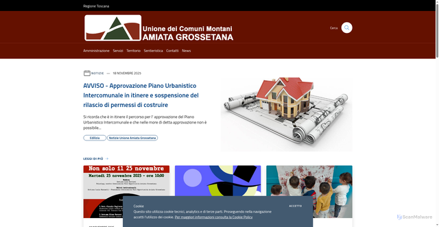 Security scan screenshot of https://www.uc-amiata.gr.it/it