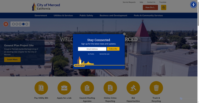 Security scan screenshot of https://www.cityofmerced.gov/
