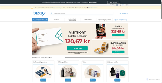 Security scan screenshot of https://bizay.se