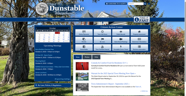 Security scan screenshot of https://www.dunstable-ma.gov/