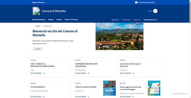 Security scan screenshot of https://www.comune.montafia.asti.it/