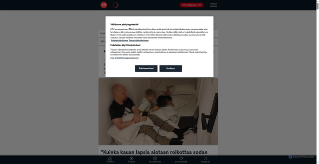 Security scan screenshot of https://mtvuutiset.fi