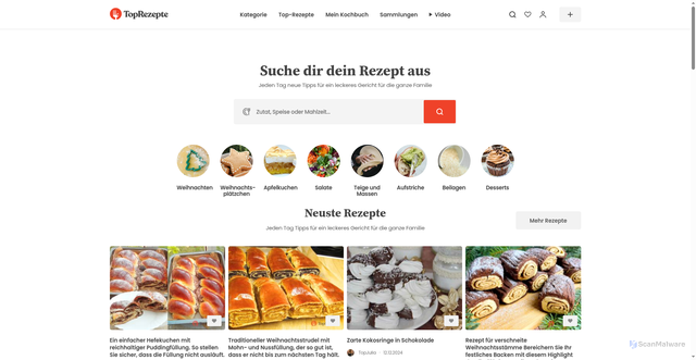 Security scan screenshot of https://top-rezepte.de