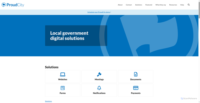 Security scan screenshot of https://proudcity.com