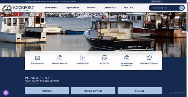 Security scan screenshot of https://rockportma.gov/