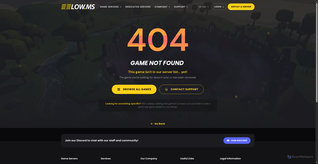 Security scan screenshot of https://low.ms/game-servers/wardogs-server-hosting