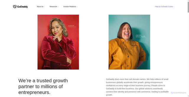 Security scan screenshot of https://aboutus.godaddy.net/about-us/overview/default.aspx