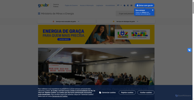 Security scan screenshot of https://www.mme.gov.br/