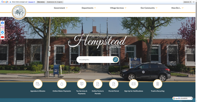 Security scan screenshot of http://villageofhempstead.org