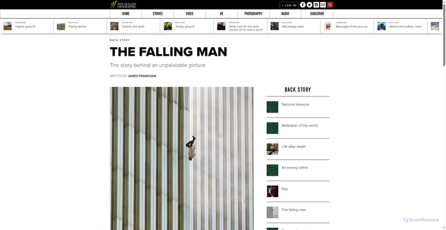 Security scan screenshot of https://www.nzgeo.com/photography/the-falling-man/