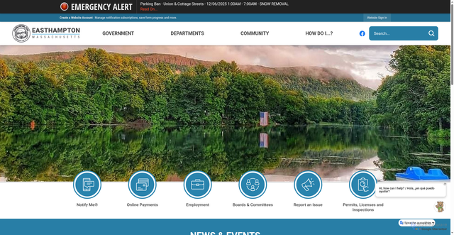 Security scan screenshot of https://easthamptonma.gov/