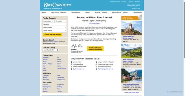 Security scan screenshot of https://www.rivercruise.com/