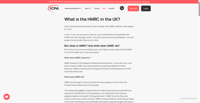 Security scan screenshot of https://www.icpa.org.uk/news/what-is-the-hmrc-in-the-uk/