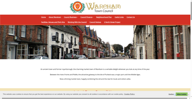 Security scan screenshot of http://www.wareham-tc.gov.uk/