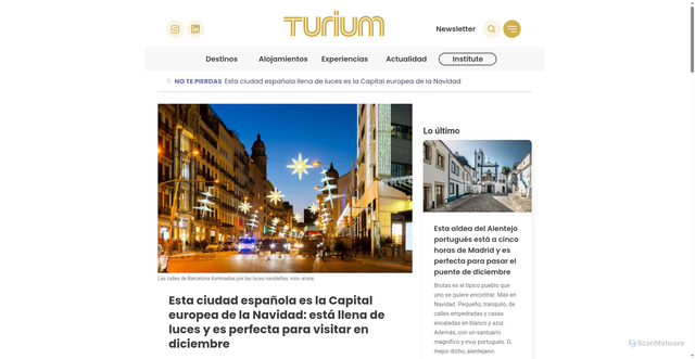 Security scan screenshot of https://www.turium.es/destinos/barcelona-capital-europea-navidad/