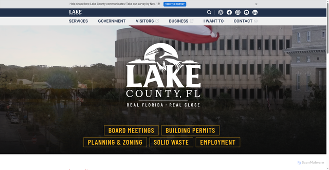 Security scan screenshot of https://lakecountyfl.gov/