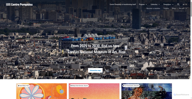 Security scan screenshot of https://centrepompidou.fr