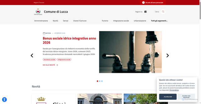 Security scan screenshot of https://www.comune.lucca.it
