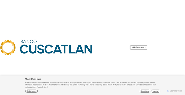 Security scan screenshot of https://new.express.adobe.com/webpage/qkf6YNW1wxsaM