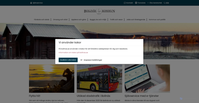 Security scan screenshot of https://bollnas.se/