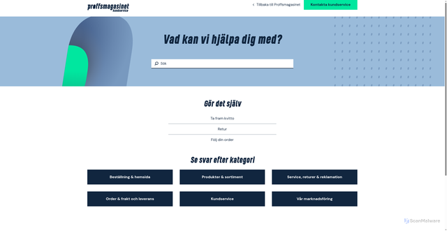 Security scan screenshot of https://proffsmagasinethelp.zendesk.com/