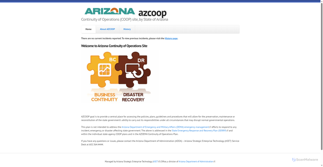 Security scan screenshot of https://azcoop.gov/